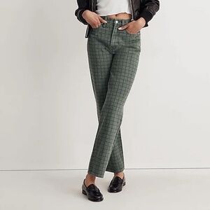 Madewell Perfect Vintage Straight Jean in Windowpane Plaid